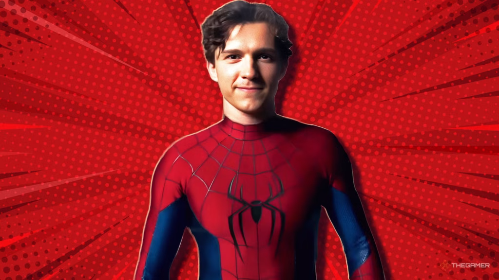 Spider-Man: Brand New Day movie artwork featuring Tom Holland as Peter Parker
